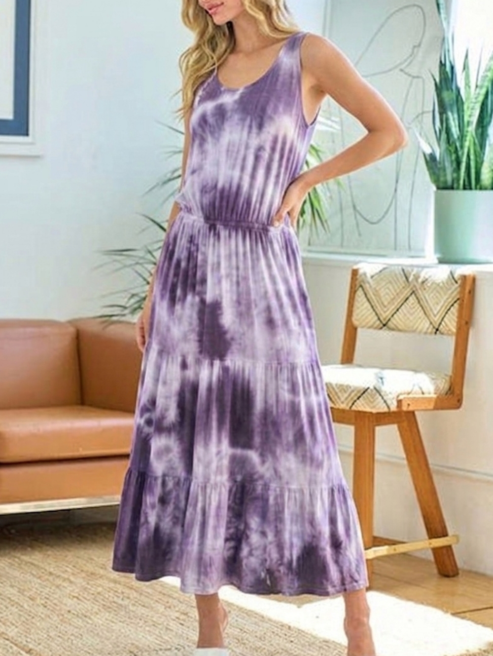 Beach Break Tie-Dye Tiered Maxi Dress - NWT